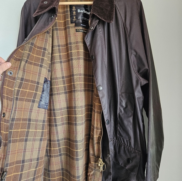 Barbour Beaufort Brown size C44, men's Large - Picture 3 of 8